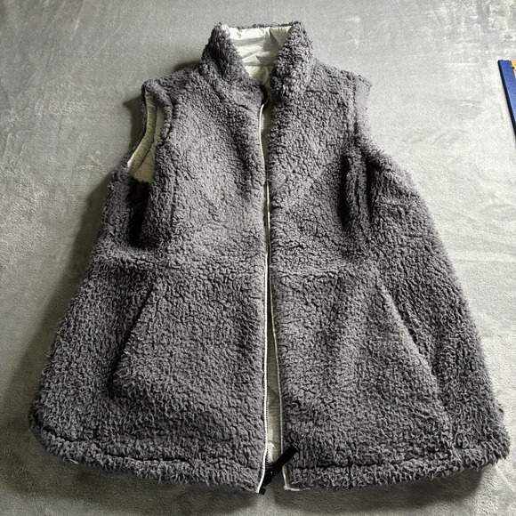 Free Country Stratus Lite Women's Reversible Vest Size XL Lite Gray Sherpa Lined - Picture 5 of 12